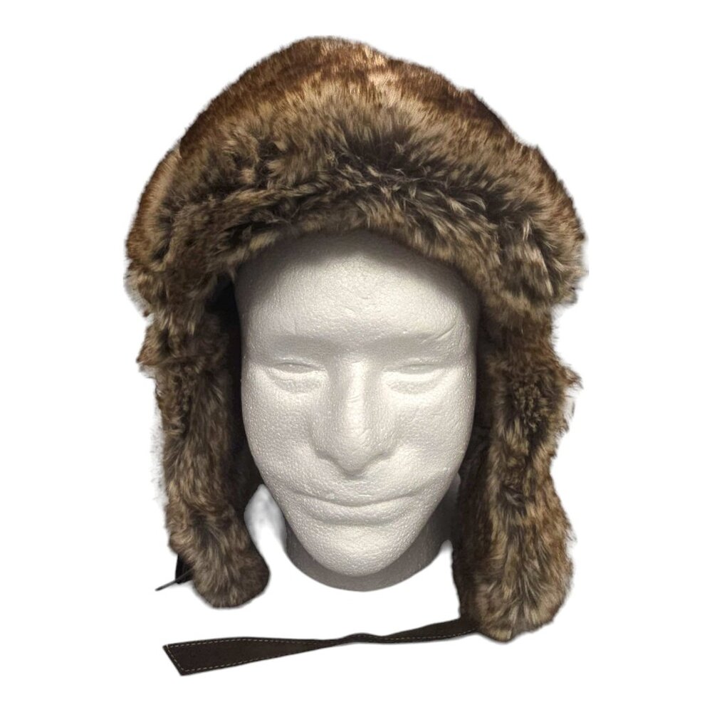 Lethmik Let's Make It Men's Quilted Faux Fur Trapper Hat XL Brown Tan Winter